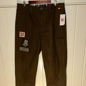 Volcom Brown Cargo Pants with Patches